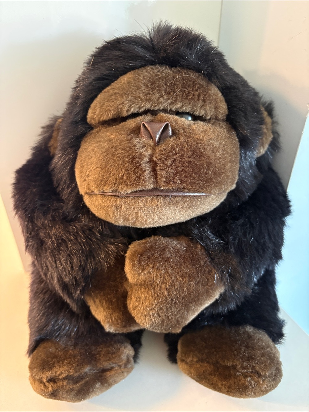 Vintage Plush Black & Brown Gorilla Riller Stuffed Animal